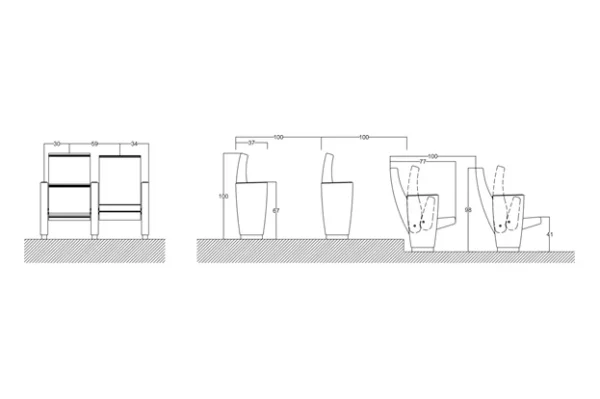 صندلی آمفی تئاتر مدل R-2100 - تصویر 4