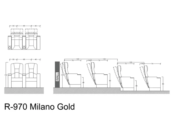 صندلی سینمایی مدل میلانو گلد - تصویر 4