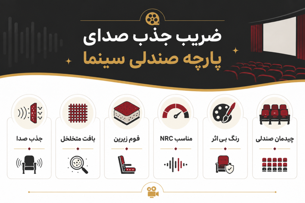 ضریب جذب صدای پارچه صندلی سینما