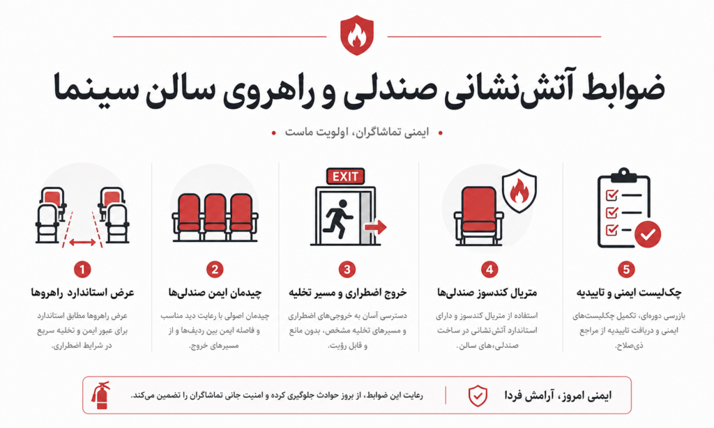 مقررات آتشنشانی سالن سینما